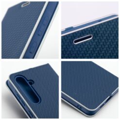 Lacné Kryty | Knižkové puzdro Luna Carbon modré – Samsung Galaxy A56 | Lacné Kryty