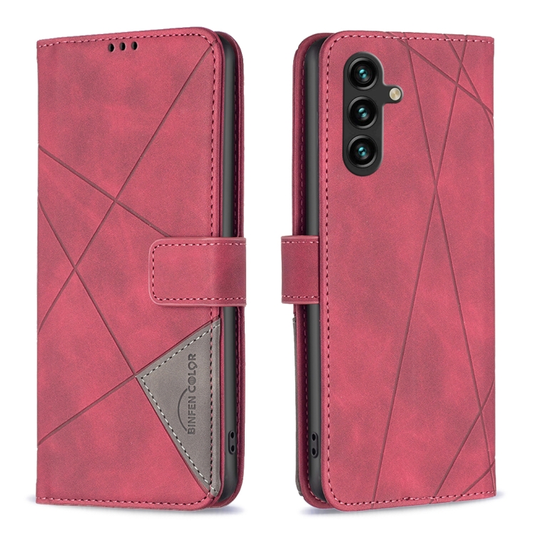 Knižkové puzdro Rhombus červené – Samsung Galaxy A26 | Lacné Kryty Lacné Kryty | Knižkové puzdro Rhombus červené – Samsung Galaxy A26 | Lacné Kryty