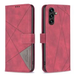 Knižkové puzdro Rhombus červené – Samsung Galaxy A36 | Lacné Kryty Lacné Kryty | Knižkové puzdro Rhombus červené – Samsung Galaxy A36 | Lacné Kryty