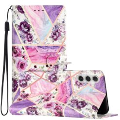 Lacné Kryty | Knižkové puzdro Trendy Cross case Fialový mramor – Samsung Galaxy A56 | Lacné Kryty