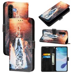 Lacné Kryty | Knižkové puzdro Trendy Cross case Mačka a tiger – Samsung Galaxy A56 | Lacné Kryty