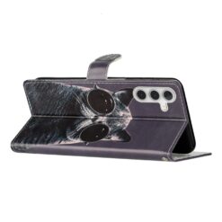 Lacné Kryty | Knižkové puzdro Trendy Cross case Mačka s okuliarmi – Samsung Galaxy A56 | Lacné Kryty