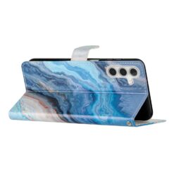 Lacné Kryty | Knižkové puzdro Trendy Cross case Modrý mramor – Samsung Galaxy A56 | Lacné Kryty