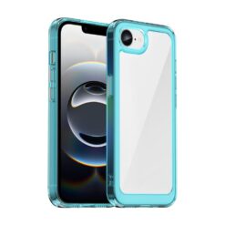 Lacné Kryty | Ochranný kryt Colorful Acrylic case transparentno-modrý – Apple iPhone 16e / 17e | Lacné Kryty