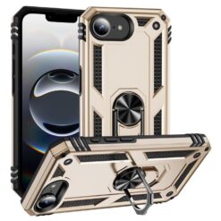 Lacné Kryty | Odolný kryt Ring Armor zlatý – Apple iPhone 16e / 17e | Lacné Kryty