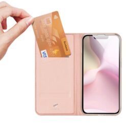 Lacné Kryty | Peňaženkové puzdro Dux Ducis Skin Pro ružové – Apple iPhone 16e / 17e | Lacné Kryty