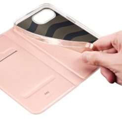 Lacné Kryty | Peňaženkové puzdro Dux Ducis Skin Pro ružové – Apple iPhone 16e / 17e | Lacné Kryty