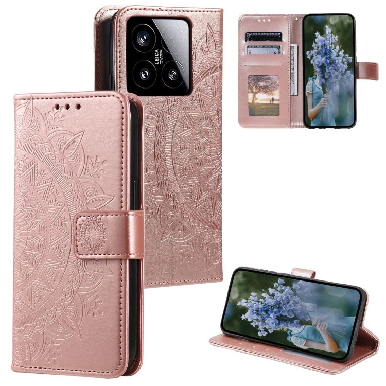 Peňaženkové puzdro Embossing Pattern Flowery Mandala bledoružové – Xiaomi 15 | Lacné Kryty Lacné Kryty | Peňaženkové puzdro Embossing Pattern Flowery Mandala bledoružové – Xiaomi 15 | Lacné Kryty