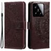 Peňaženkové puzdro Embossing Pattern Flowery Mandala bledoružové – Xiaomi 15 | Lacné Kryty Lacné Kryty | Peňaženkové puzdro Embossing Pattern Flowery Mandala bledoružové – Xiaomi 15 | Lacné Kryty