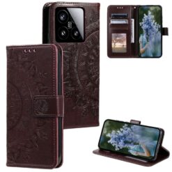 Peňaženkové puzdro Embossing Pattern Flowery Mandala hnedé – Xiaomi 15 | Lacné Kryty Lacné Kryty | Peňaženkové puzdro Embossing Pattern Flowery Mandala hnedé – Xiaomi 15 | Lacné Kryty