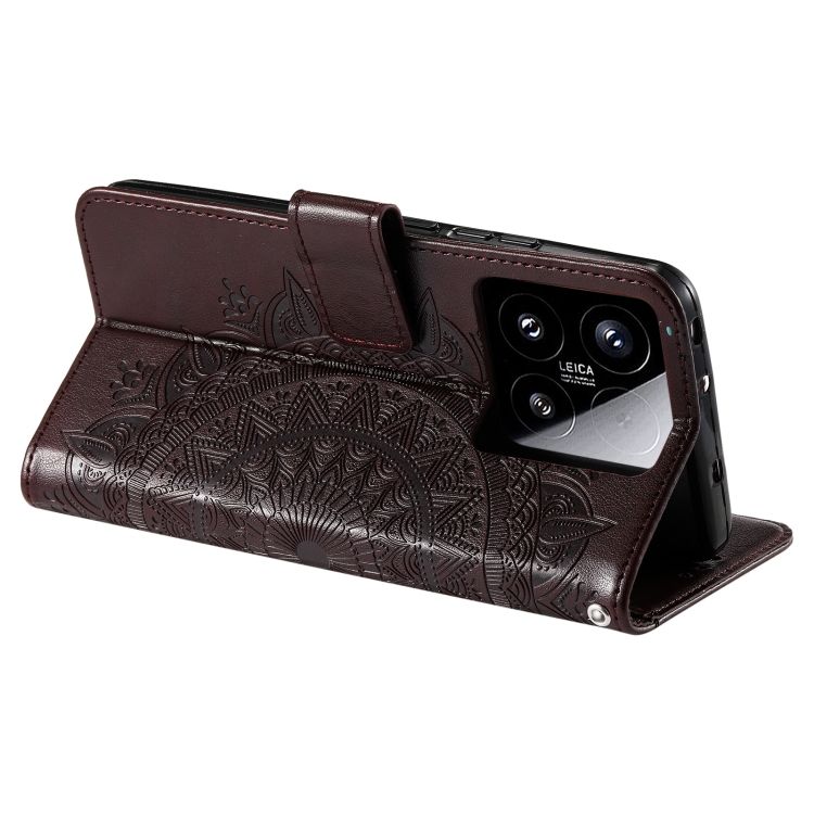 Peňaženkové puzdro Embossing Pattern Flowery Mandala hnedé – Xiaomi 15 | Lacné Kryty Lacné Kryty | Peňaženkové puzdro Embossing Pattern Flowery Mandala hnedé – Xiaomi 15 | Lacné Kryty