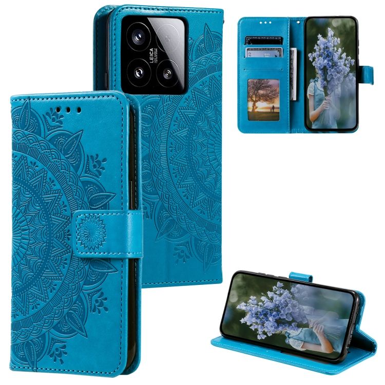 Peňaženkové puzdro Embossing Pattern Flowery Mandala modré – Xiaomi 15 | Lacné Kryty Lacné Kryty | Peňaženkové puzdro Embossing Pattern Flowery Mandala modré – Xiaomi 15 | Lacné Kryty