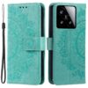 Lacné Kryty | Peňaženkové puzdro Embossing Pattern Flowery Mandala tmavoružové – Xiaomi 15 | Lacné Kryty