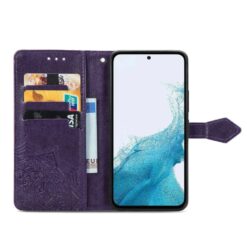 Lacné Kryty | Peňaženkové puzdro Embossing Pattern Mandala Flower fialové – Samsung Galaxy A56 | Lacné Kryty