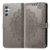 Lacné Kryty | Peňaženkové puzdro Embossing Pattern Mandala Flower fialové – Samsung Galaxy A36 | Lacné Kryty
