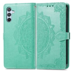 Peňaženkové puzdro Embossing Pattern Mandala Flower zelené – Samsung Galaxy A36