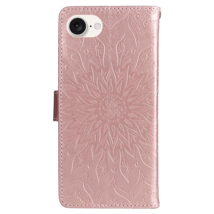 Peňaženkové puzdro Embossing Pattern Slnečnica bledoružové – Apple iPhone 16e / 17e | Lacné Kryty Lacné Kryty | Peňaženkové puzdro Embossing Pattern Slnečnica bledoružové – Apple iPhone 16e / 17e | Lacné Kryty