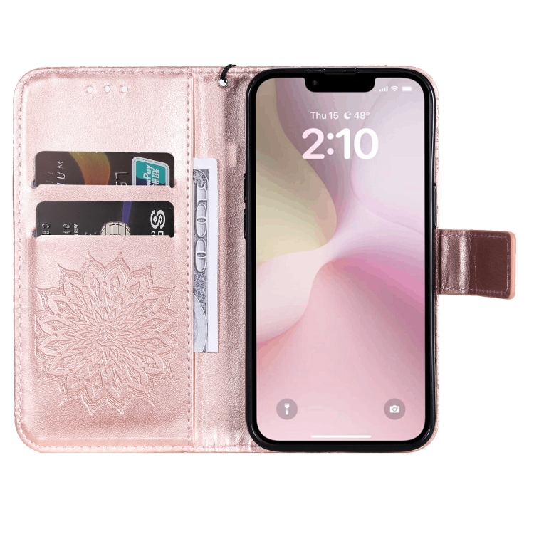 Peňaženkové puzdro Embossing Pattern Slnečnica bledoružové – Apple iPhone 16e / 17e | Lacné Kryty Lacné Kryty | Peňaženkové puzdro Embossing Pattern Slnečnica bledoružové – Apple iPhone 16e / 17e | Lacné Kryty