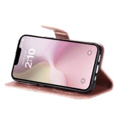 Peňaženkové puzdro Embossing Pattern Slnečnica bledoružové – Apple iPhone 16e / 17e | Lacné Kryty Lacné Kryty | Peňaženkové puzdro Embossing Pattern Slnečnica bledoružové – Apple iPhone 16e / 17e | Lacné Kryty