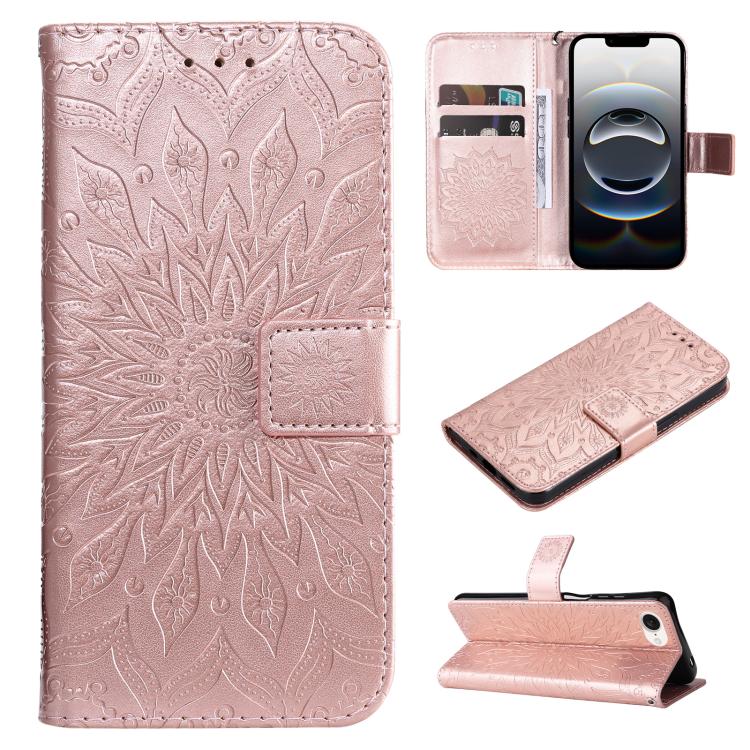 Peňaženkové puzdro Embossing Pattern Slnečnica bledoružové – Apple iPhone 16e / 17e | Lacné Kryty Lacné Kryty | Peňaženkové puzdro Embossing Pattern Slnečnica bledoružové – Apple iPhone 16e / 17e | Lacné Kryty