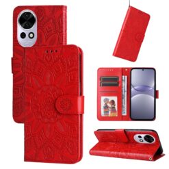 Lacné Kryty | Peňaženkové puzdro Embossing Pattern Slnečnica červené – Huawei Nova 13 | Lacné Kryty