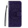 Lacné Kryty | Peňaženkové puzdro Embossing Pattern Slnečnica hnedé – Apple iPhone 16e / 17e | Lacné Kryty
