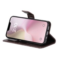 Lacné Kryty | Peňaženkové puzdro Embossing Pattern Slnečnica hnedé – Apple iPhone 16e / 17e | Lacné Kryty