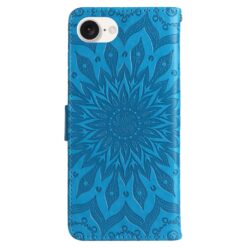 Peňaženkové puzdro Embossing Pattern Slnečnica modré – Apple iPhone 16e / 17e | Lacné Kryty Lacné Kryty | Peňaženkové puzdro Embossing Pattern Slnečnica modré – Apple iPhone 16e / 17e | Lacné Kryty