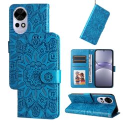 Lacné Kryty | Peňaženkové puzdro Embossing Pattern Slnečnica modré – Huawei Nova 13 | Lacné Kryty