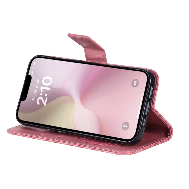 Peňaženkové puzdro Embossing Pattern Slnečnica ružové – Apple iPhone 16e / 17e | Lacné Kryty Lacné Kryty | Peňaženkové puzdro Embossing Pattern Slnečnica ružové – Apple iPhone 16e / 17e | Lacné Kryty