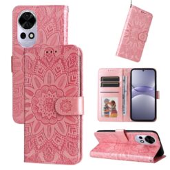 Lacné Kryty | Peňaženkové puzdro Embossing Pattern Slnečnica ružové – Huawei Nova 13 | Lacné Kryty