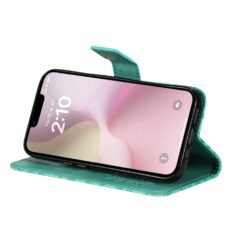 Peňaženkové puzdro Embossing Pattern Slnečnica zelené – Apple iPhone 16e / 17e | Lacné Kryty Lacné Kryty | Peňaženkové puzdro Embossing Pattern Slnečnica zelené – Apple iPhone 16e / 17e | Lacné Kryty