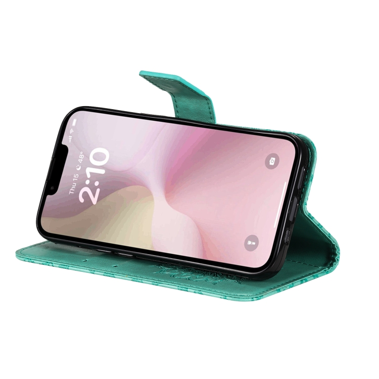 Peňaženkové puzdro Embossing Pattern Slnečnica zelené – Apple iPhone 16e / 17e | Lacné Kryty Lacné Kryty | Peňaženkové puzdro Embossing Pattern Slnečnica zelené – Apple iPhone 16e / 17e | Lacné Kryty
