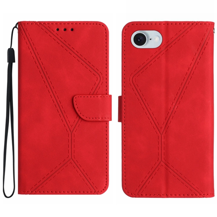 Peňaženkové puzdro Embossing Pattern Stitchy case červené – Apple iPhone 16e / 17e | Lacné Kryty Lacné Kryty | Peňaženkové puzdro Embossing Pattern Stitchy case červené – Apple iPhone 16e / 17e | Lacné Kryty
