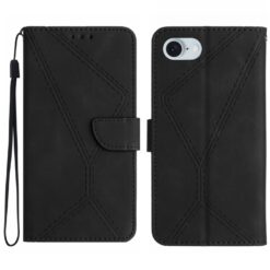 Peňaženkové puzdro Embossing Pattern Stitchy case čierne – Apple iPhone 16e / 17e | Lacné Kryty Lacné Kryty | Peňaženkové puzdro Embossing Pattern Stitchy case čierne – Apple iPhone 16e / 17e | Lacné Kryty