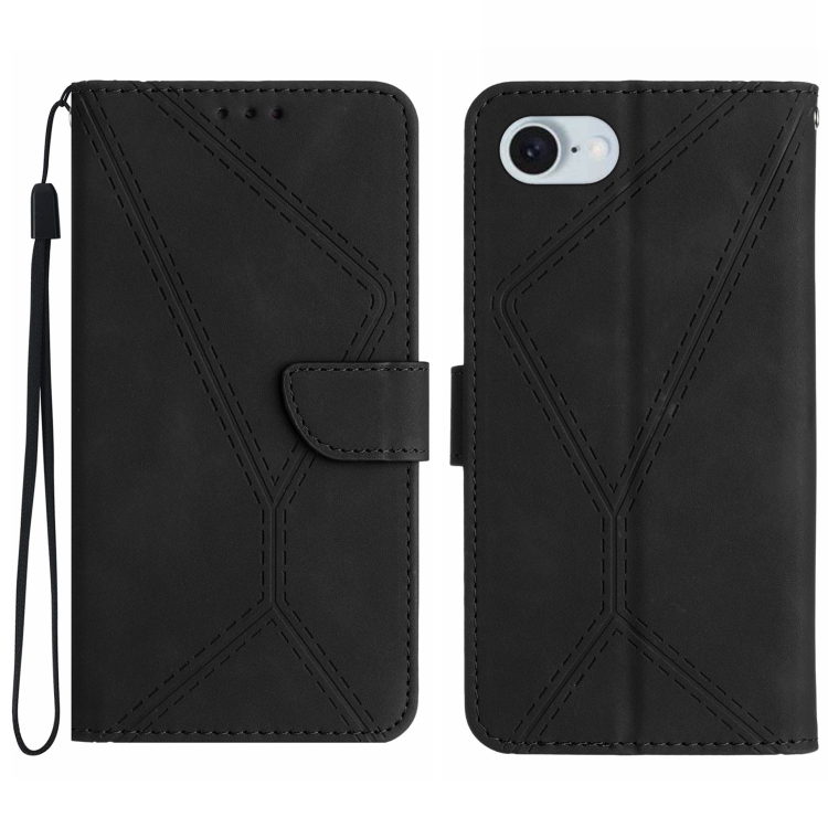 Peňaženkové puzdro Embossing Pattern Stitchy case čierne – Apple iPhone 16e / 17e | Lacné Kryty Lacné Kryty | Peňaženkové puzdro Embossing Pattern Stitchy case čierne – Apple iPhone 16e / 17e | Lacné Kryty