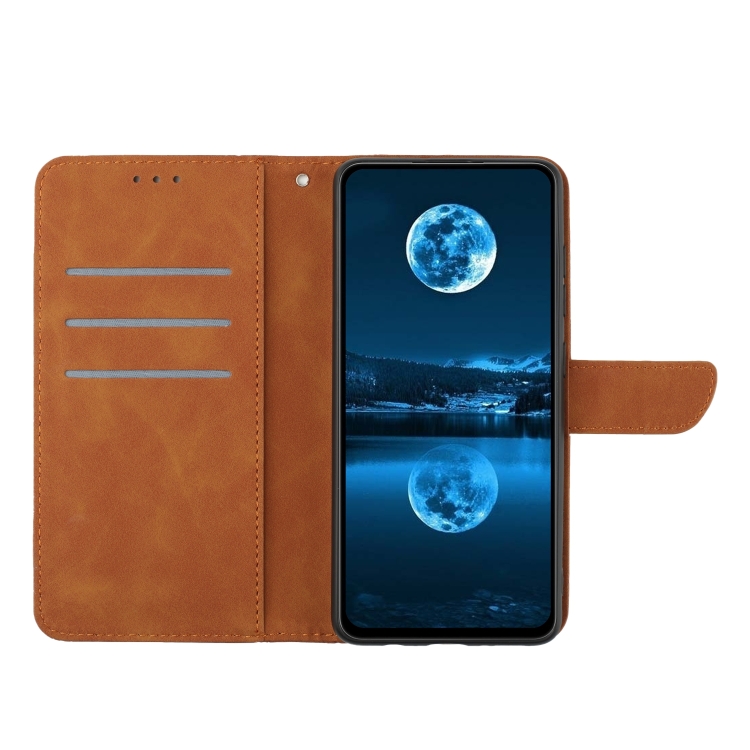 Peňaženkové puzdro Embossing Pattern Stitchy case hnedé – Apple iPhone 16e / 17e | Lacné Kryty Lacné Kryty | Peňaženkové puzdro Embossing Pattern Stitchy case hnedé – Apple iPhone 16e / 17e | Lacné Kryty