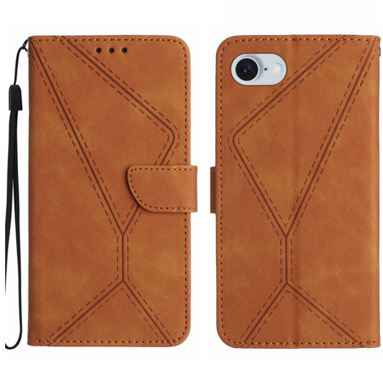 Peňaženkové puzdro Embossing Pattern Stitchy case hnedé – Apple iPhone 16e / 17e | Lacné Kryty Lacné Kryty | Peňaženkové puzdro Embossing Pattern Stitchy case hnedé – Apple iPhone 16e / 17e | Lacné Kryty