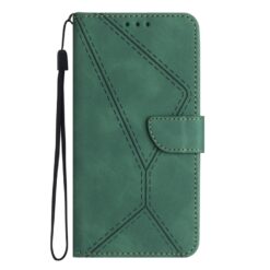 Lacné Kryty | Peňaženkové puzdro Embossing Pattern Stitchy case zelené – Apple iPhone 16e / 17e | Lacné Kryty