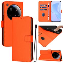 Lacné Kryty | Peňaženkové puzdro Solid oranžové – Xiaomi 15 Ultra | Lacné Kryty