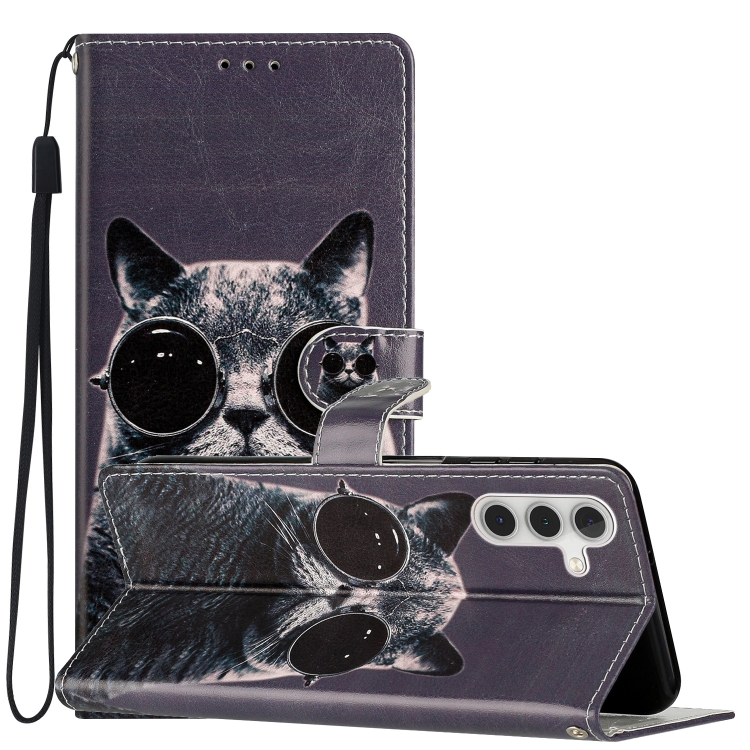 Knižkové puzdro Trendy Cross case Mačka s okuliarmi – Samsung Galaxy A26 | Lacné Kryty Lacné Kryty | Knižkové puzdro Trendy Cross case Mačka s okuliarmi – Samsung Galaxy A26 | Lacné Kryty