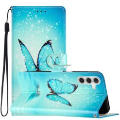 Lacné Kryty | Knižkové puzdro Trendy Cross case Modrý motýľ – Samsung Galaxy A26 | Lacné Kryty