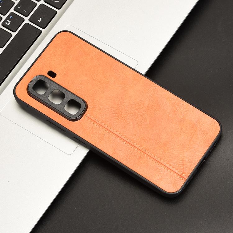 Kryt Shockproof Sewing Cow Pattern oranžový – Infinix Hot 50 Pro+ (50 Pro Plus) | Lacné Kryty Lacné Kryty | Kryt Shockproof Sewing Cow Pattern oranžový – Infinix Hot 50 Pro+ (50 Pro Plus) | Lacné Kryty