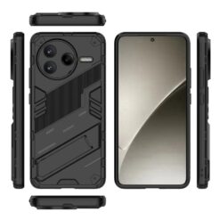Lacné Kryty | Odolný Kryt Punk armor case čierny – Xiaomi Poco F7 Pro | Lacné Kryty