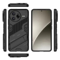 Lacné Kryty | Odolný Kryt Punk armor case čierny – Xiaomi Poco F7 Ultra | Lacné Kryty