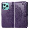 Lacné Kryty | Peňaženkové puzdro Embossing Pattern Mandala Flower čierne – Honor 400 Lite | Lacné Kryty