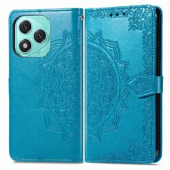 Lacné Kryty | Peňaženkové puzdro Embossing Pattern Mandala Flower modré – Honor 400 Lite | Lacné Kryty