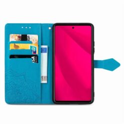 Lacné Kryty | Peňaženkové puzdro Embossing Pattern Mandala Flower modré – Honor 400 Lite | Lacné Kryty