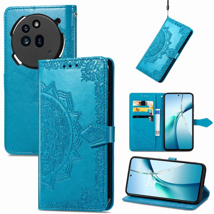 Peňaženkové puzdro Embossing Pattern Mandala Flower modré – Nothing Phone (3a) | Lacné Kryty Lacné Kryty | Peňaženkové puzdro Embossing Pattern Mandala Flower modré – Nothing Phone (3a) | Lacné Kryty