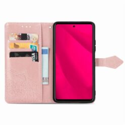 Lacné Kryty | Peňaženkové puzdro Embossing Pattern Mandala Flower ružové – Honor 400 Lite | Lacné Kryty